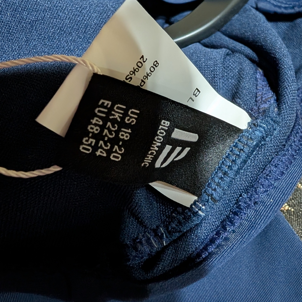 BloomChic Navy Blue V-Neck Bathing Suit - Picture 5 of 8